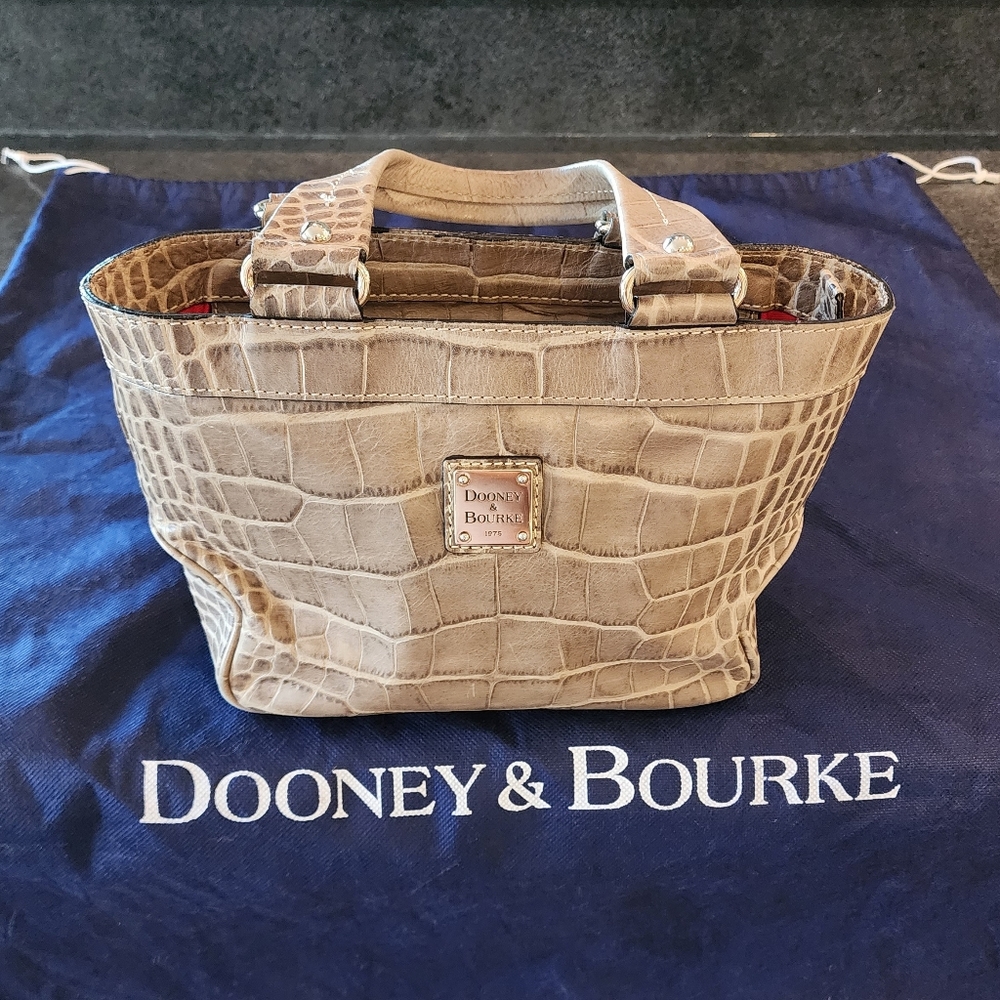 Dooney & Bourke ivory crocodile satchel purse